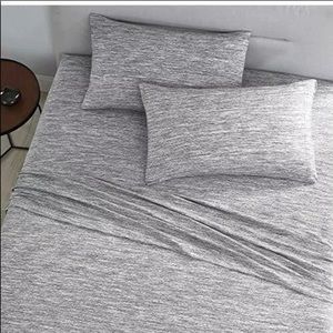 Mainstays Jersey Sheet T-Shirt Soft Queen Gray